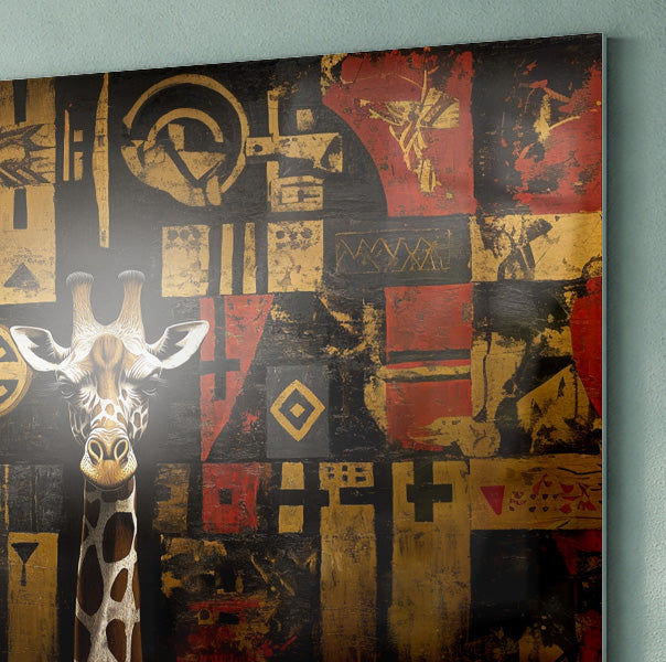 Giraffe Tribal Pattern African American canvas print view 22