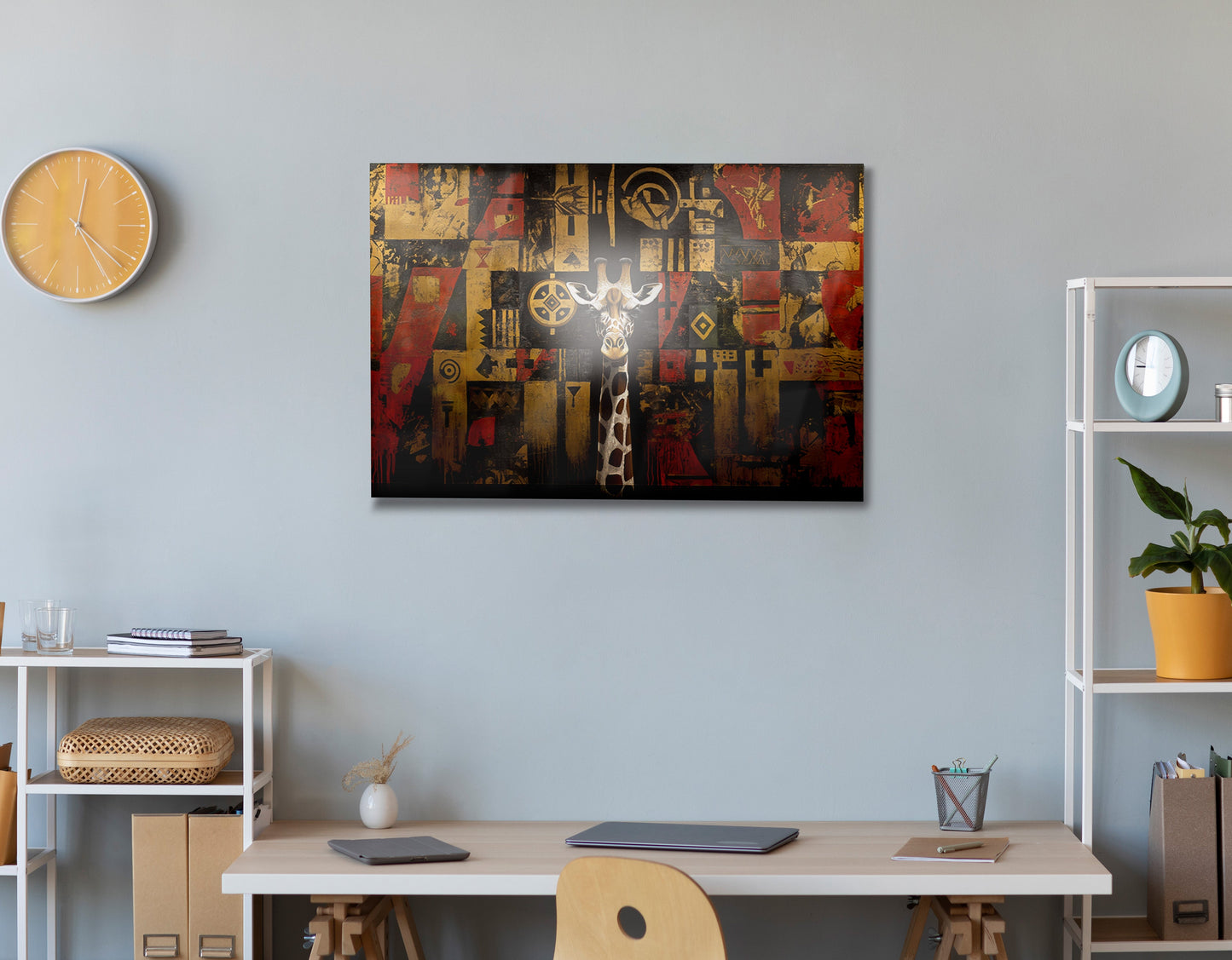 Giraffe Tribal Pattern African American canvas print view 24