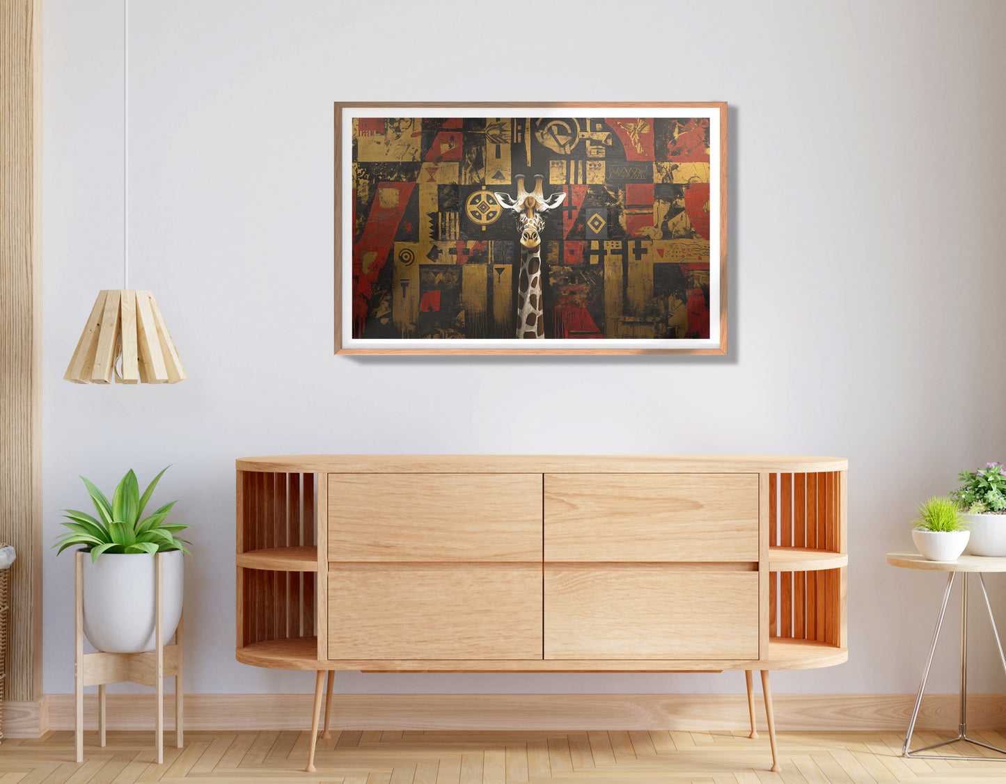 Giraffe Tribal Pattern African American canvas print view 80
