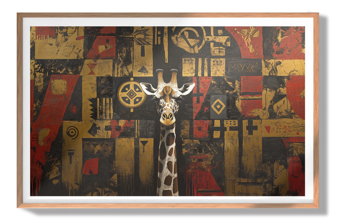 Giraffe Tribal Pattern African American canvas print view 79