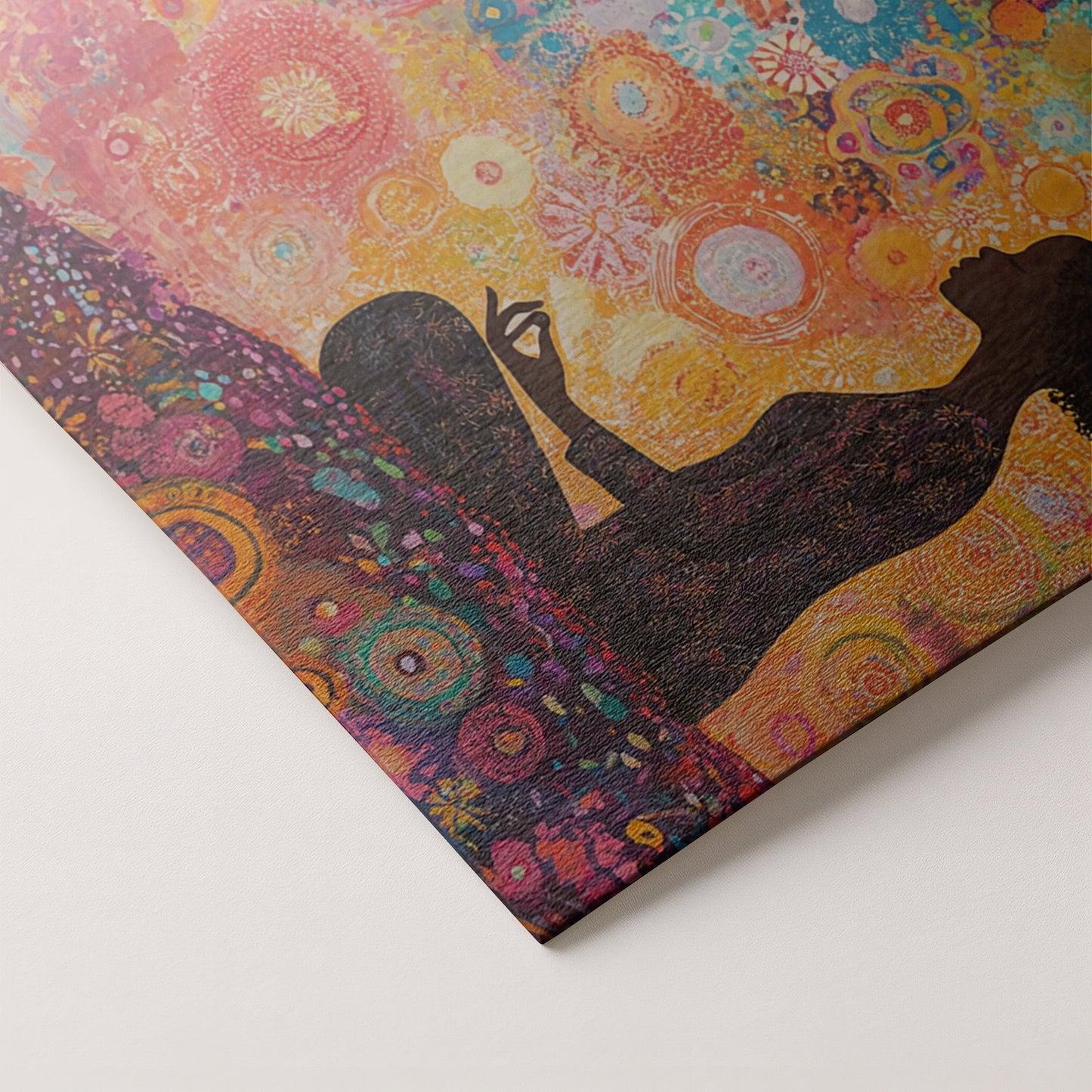 Black Woman Tree Meditation African American wall art artwork by MoomZee Artwork