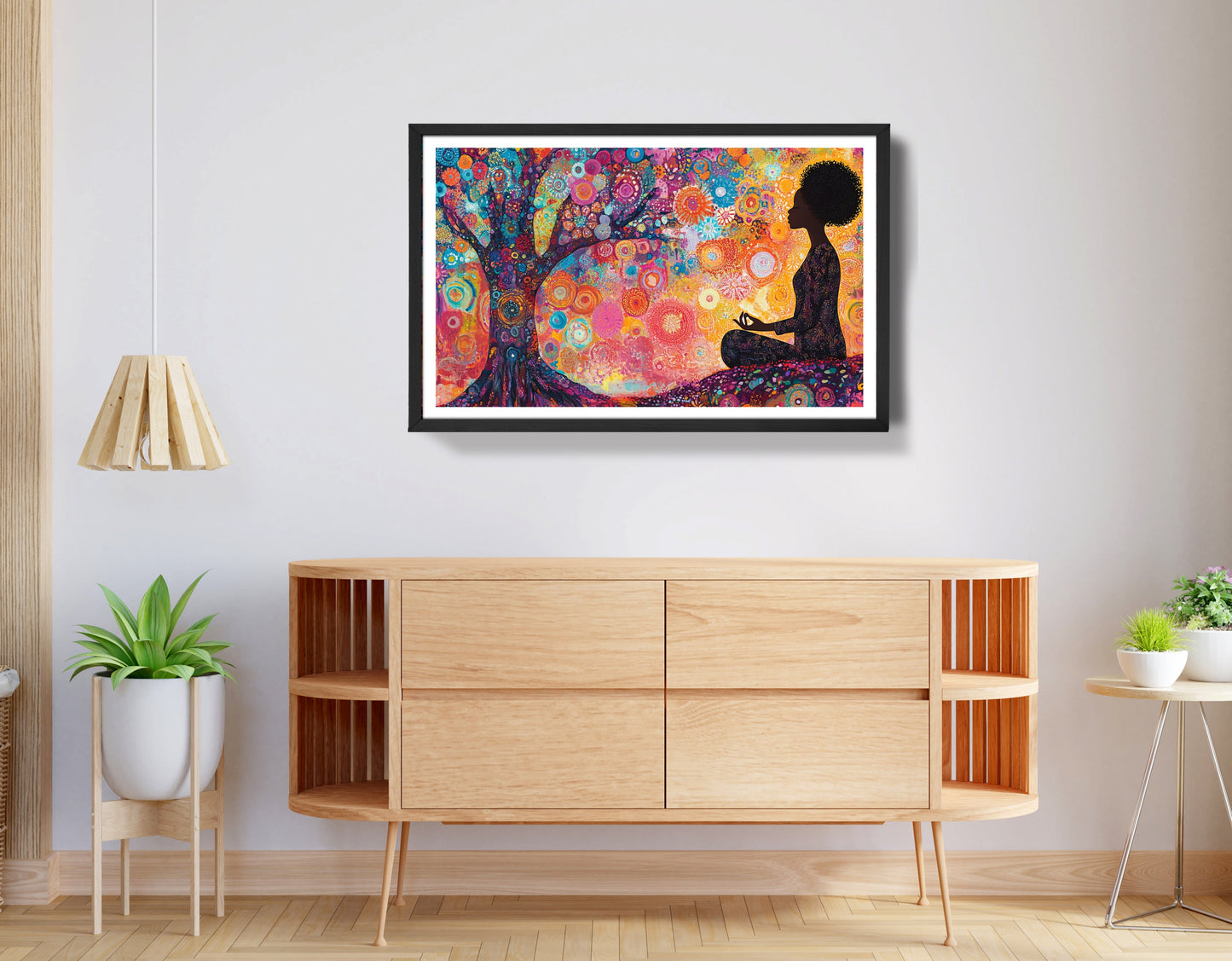 Black Woman Tree Meditation African American wall art view 68