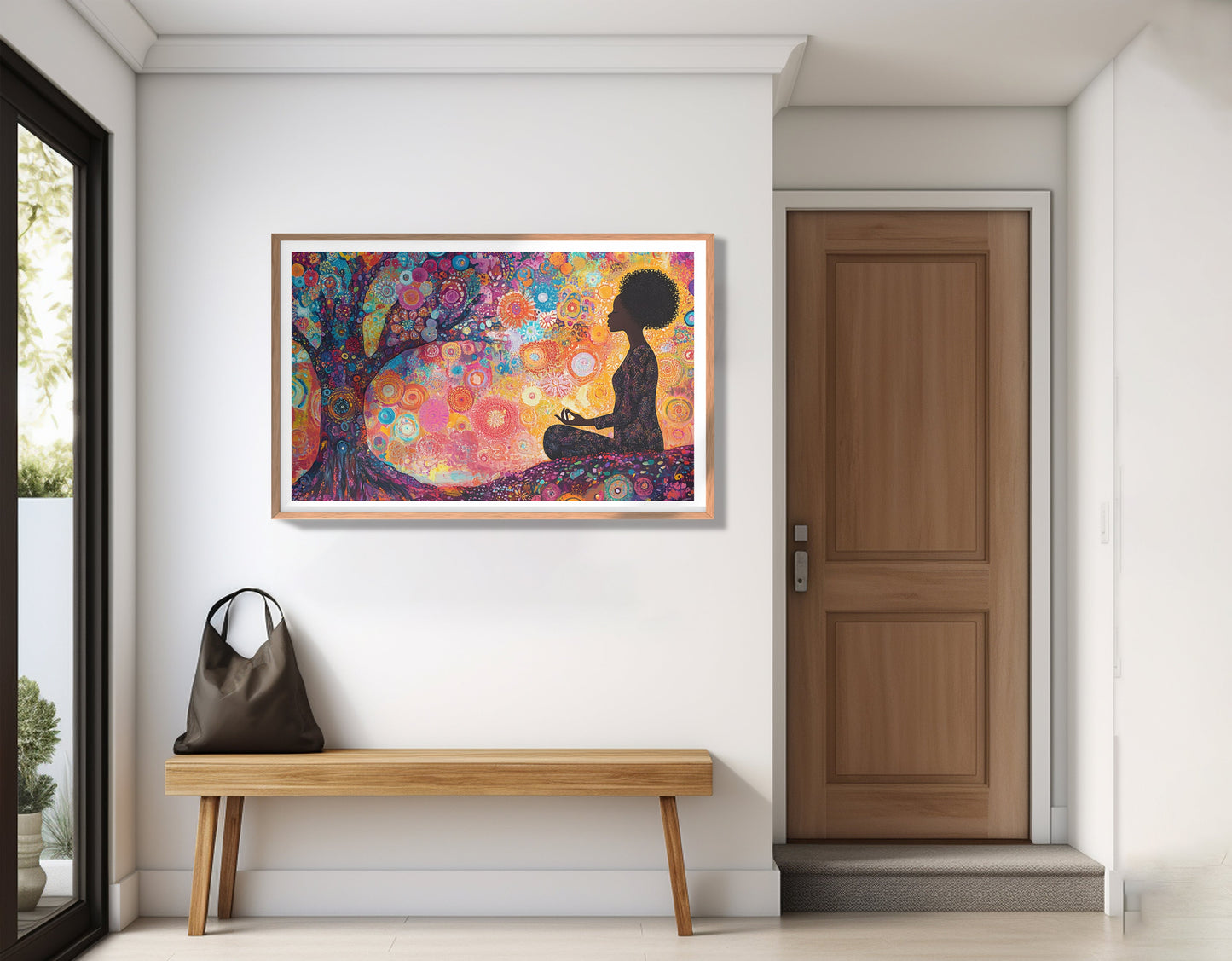 Black Woman Tree Meditation African American wall art view 83