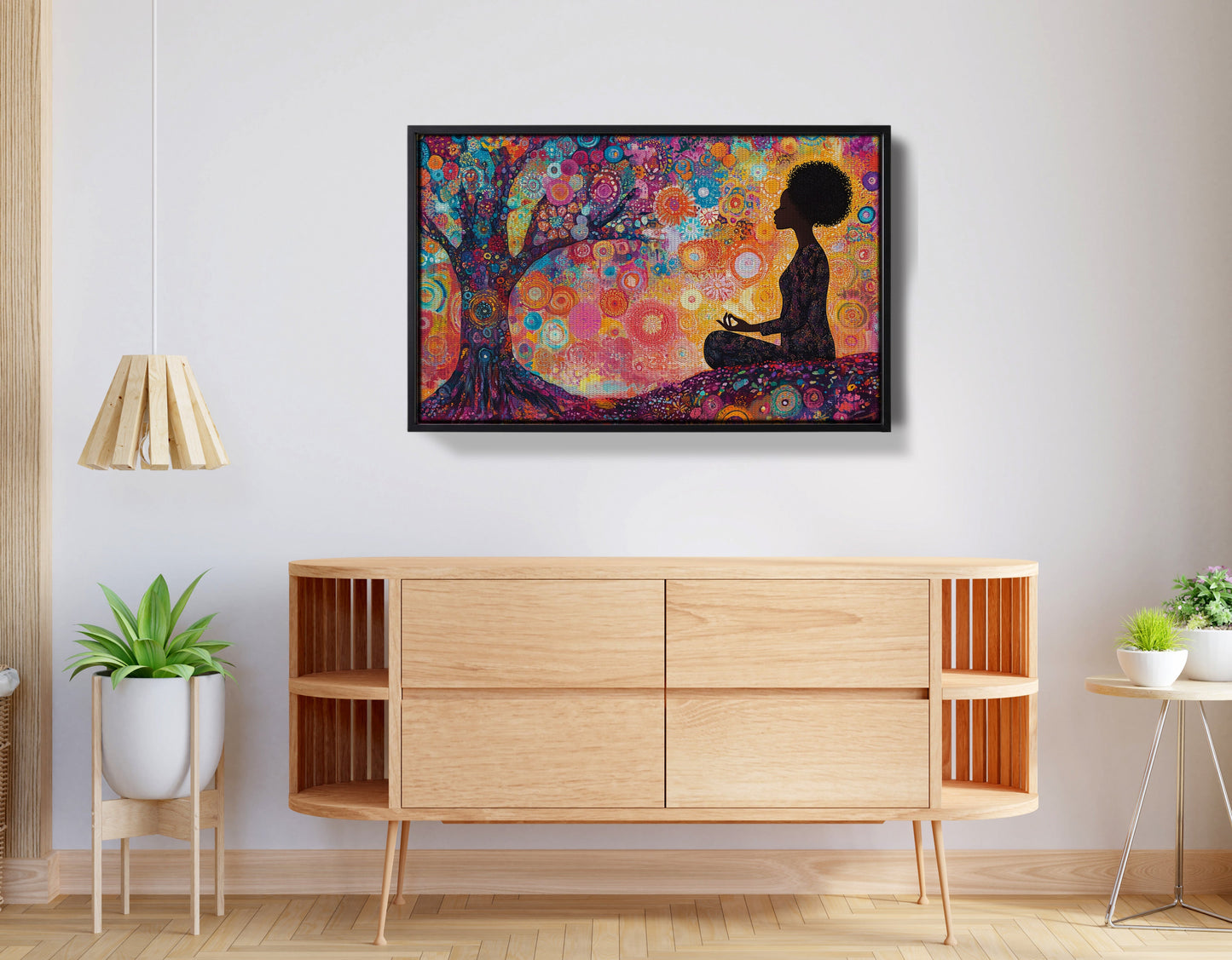 Black Woman Tree Meditation African American wall art view 26