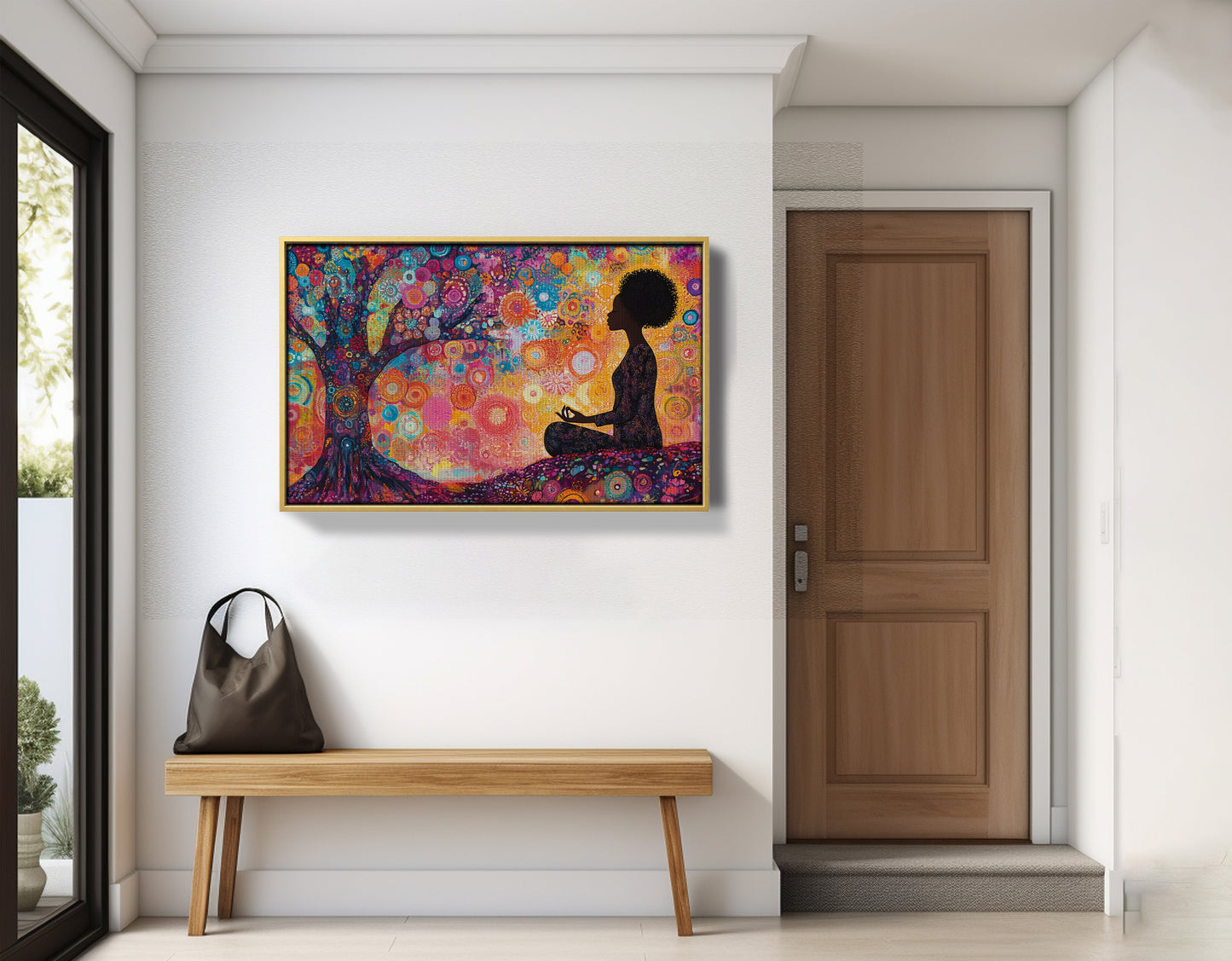 Black Woman Tree Meditation African American wall art view 41