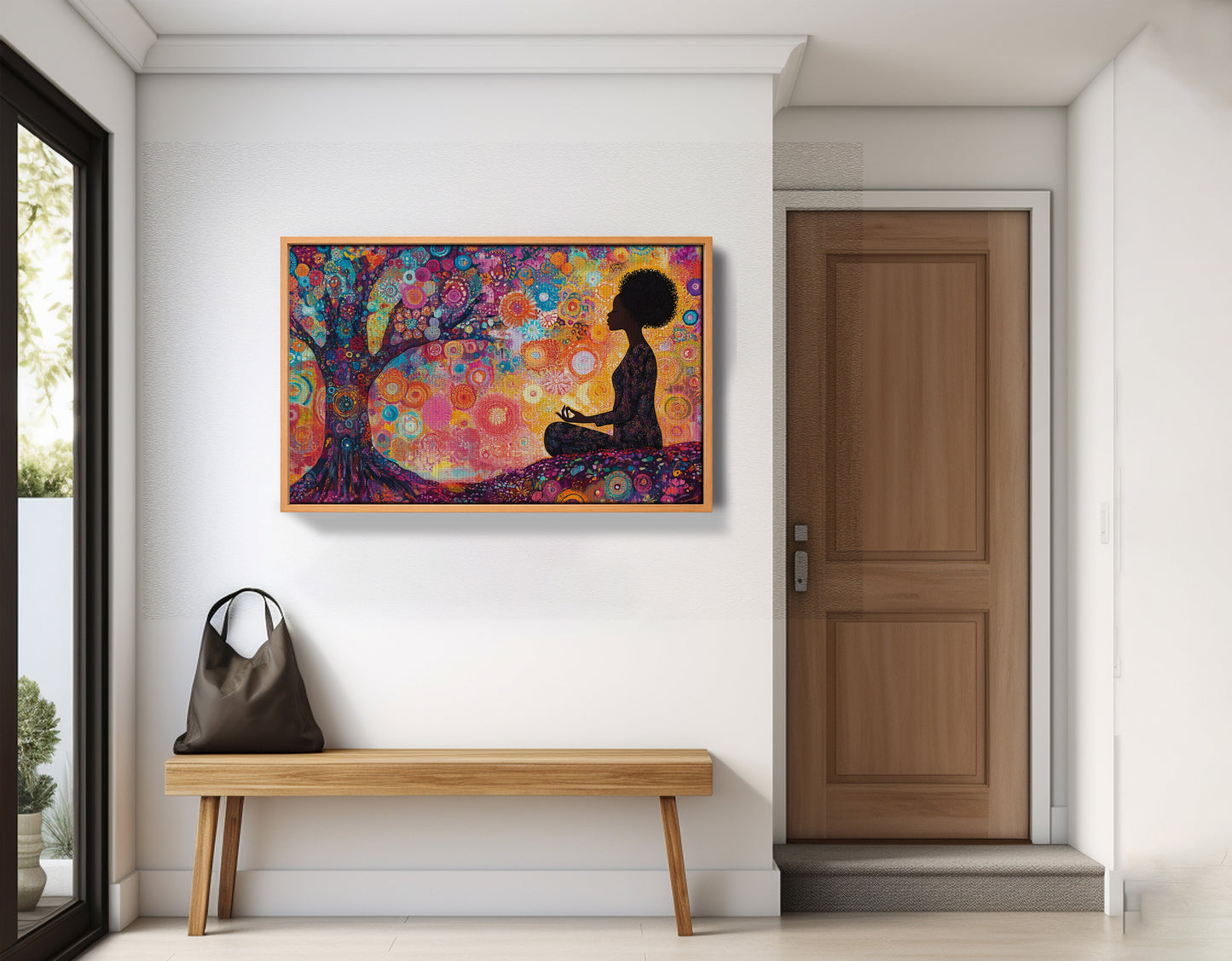 Black Woman Tree Meditation African American wall art view 47