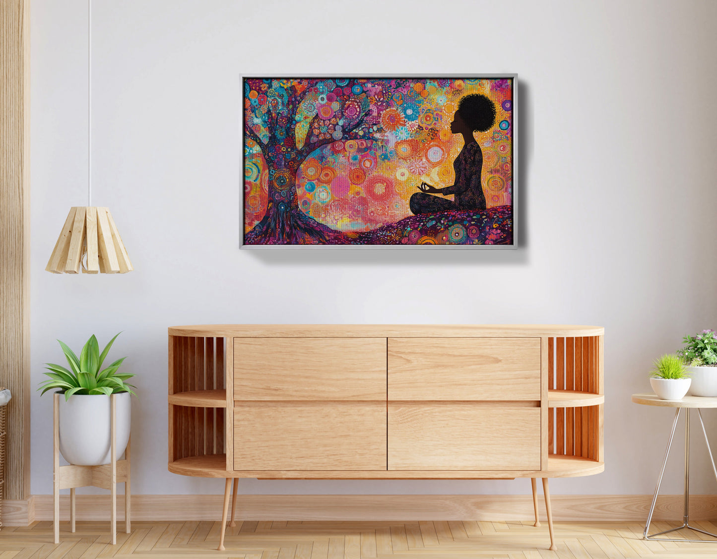 Black Woman Tree Meditation African American wall art view 56