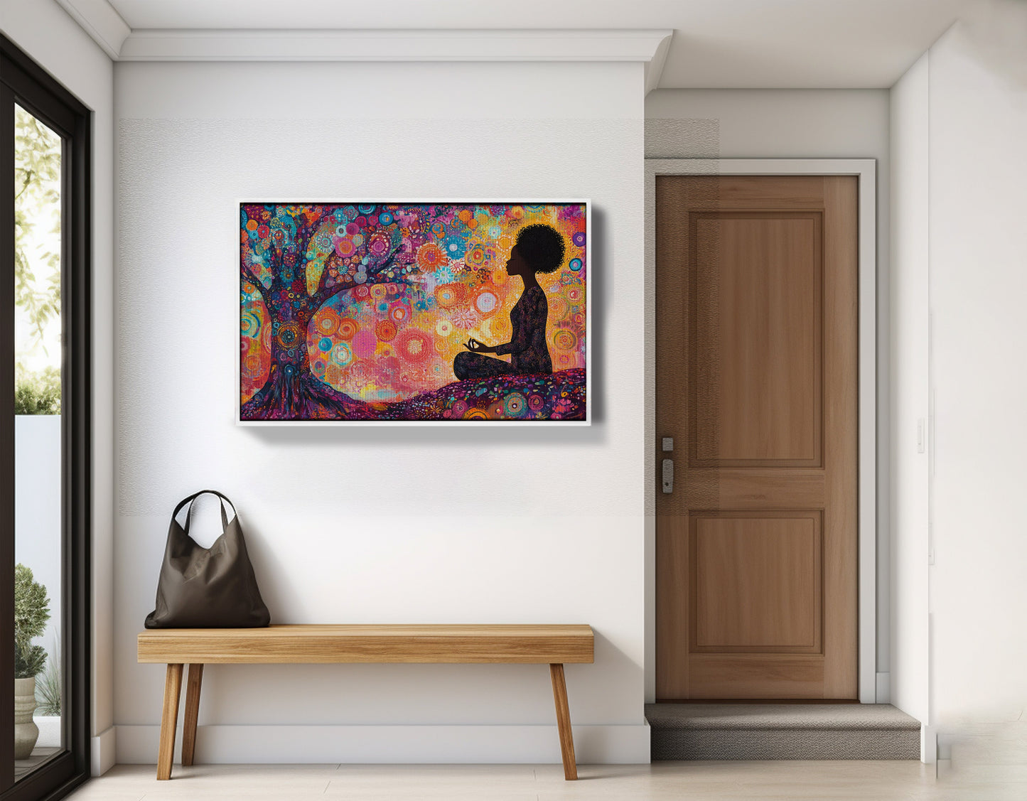 Black Woman Tree Meditation African American wall art view 65