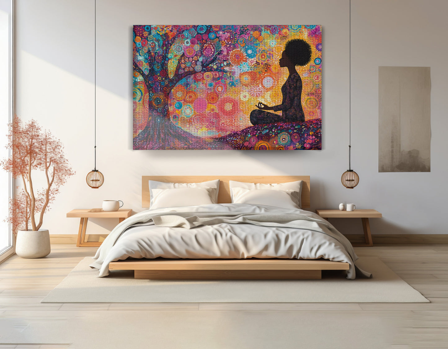 Black Woman Tree Meditation African American wall art view 15