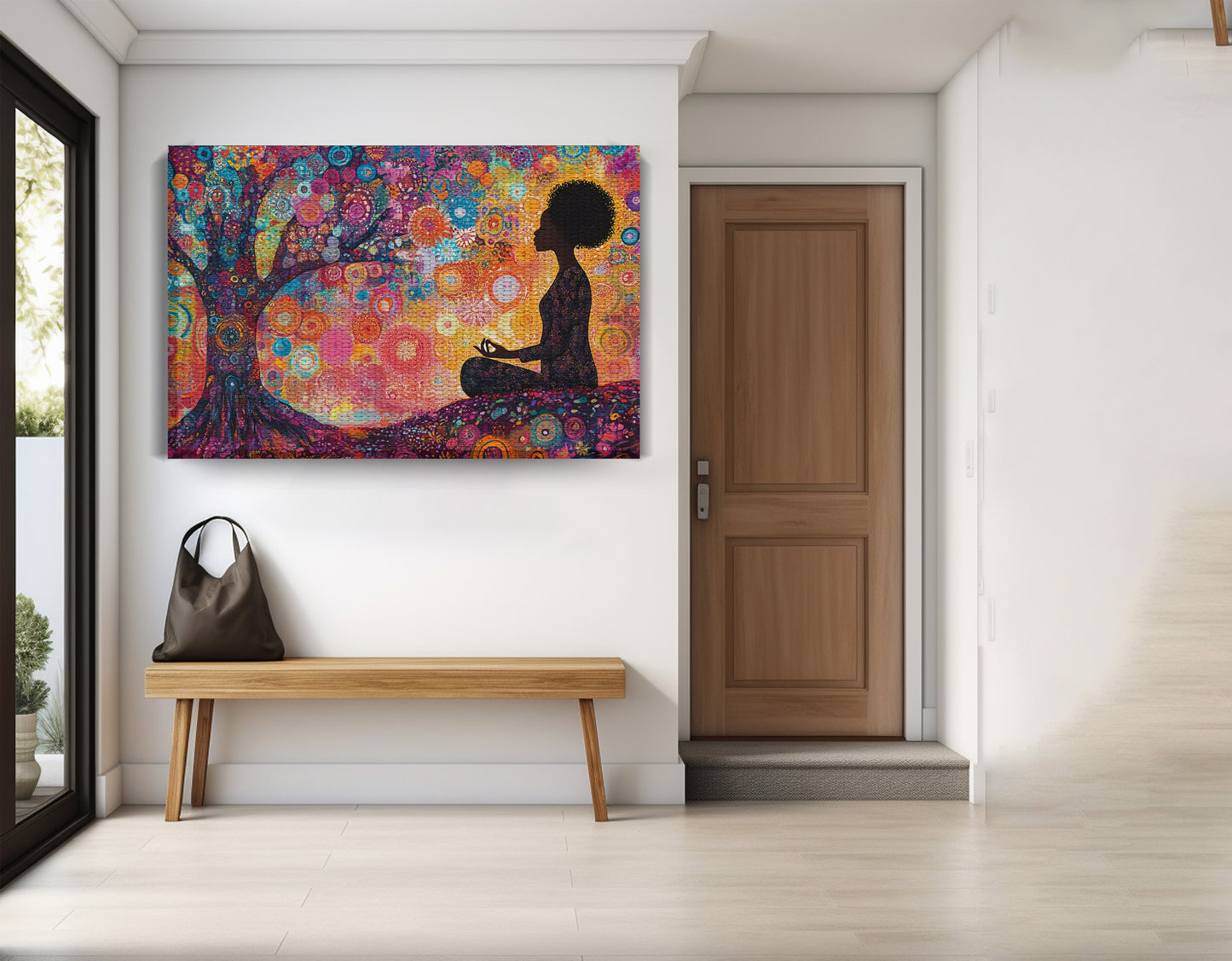 Black Woman Tree Meditation African American wall art view 17