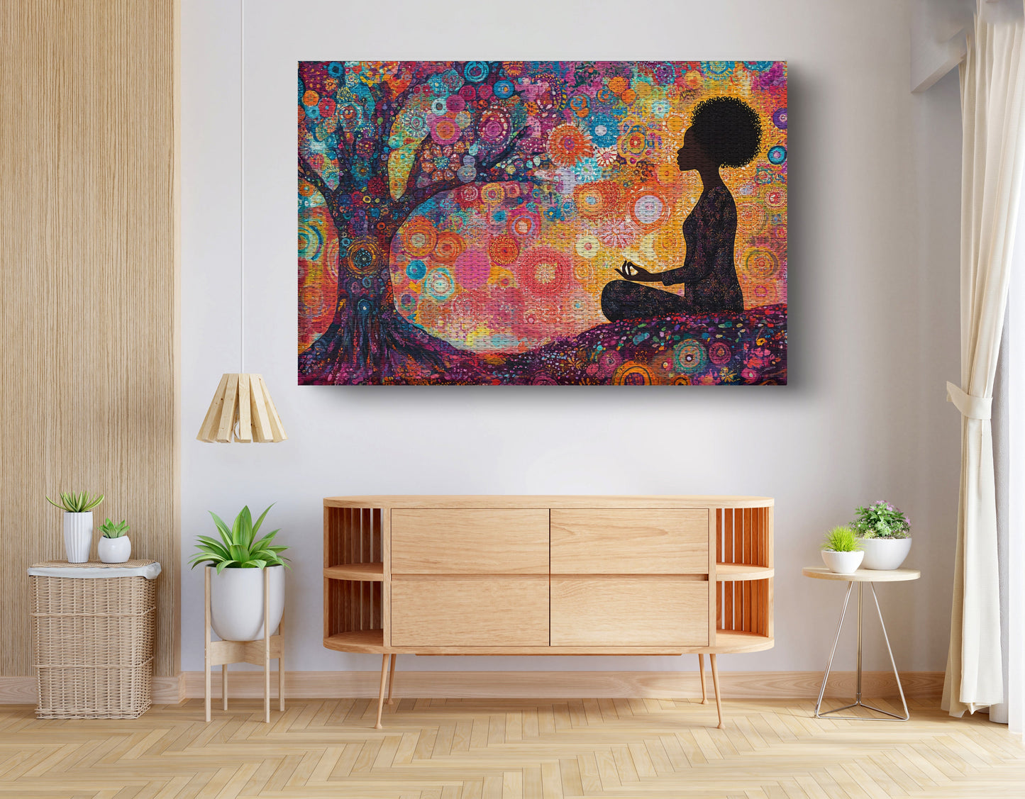 Black Woman Tree Meditation African American wall art view 14