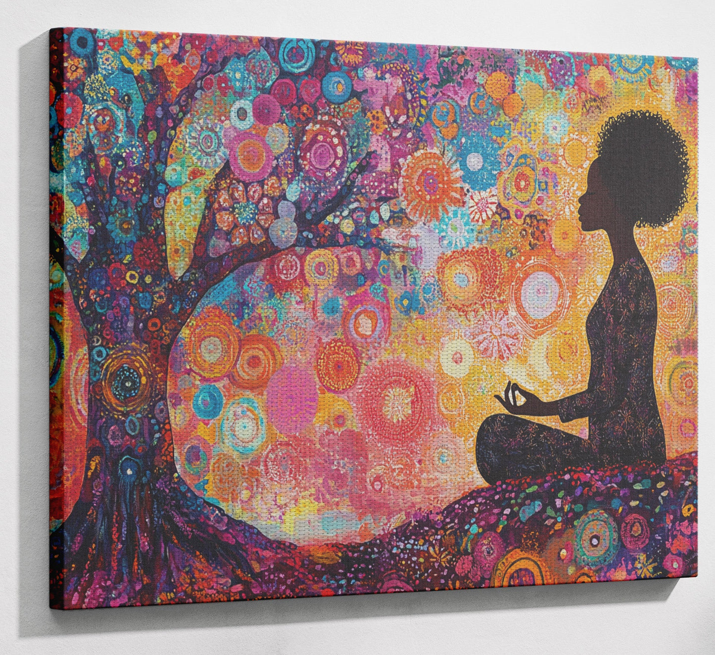 Black Woman Tree Meditation African American wall art view 13