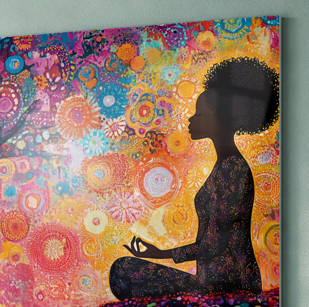 Black Woman Tree Meditation African American wall art view 22