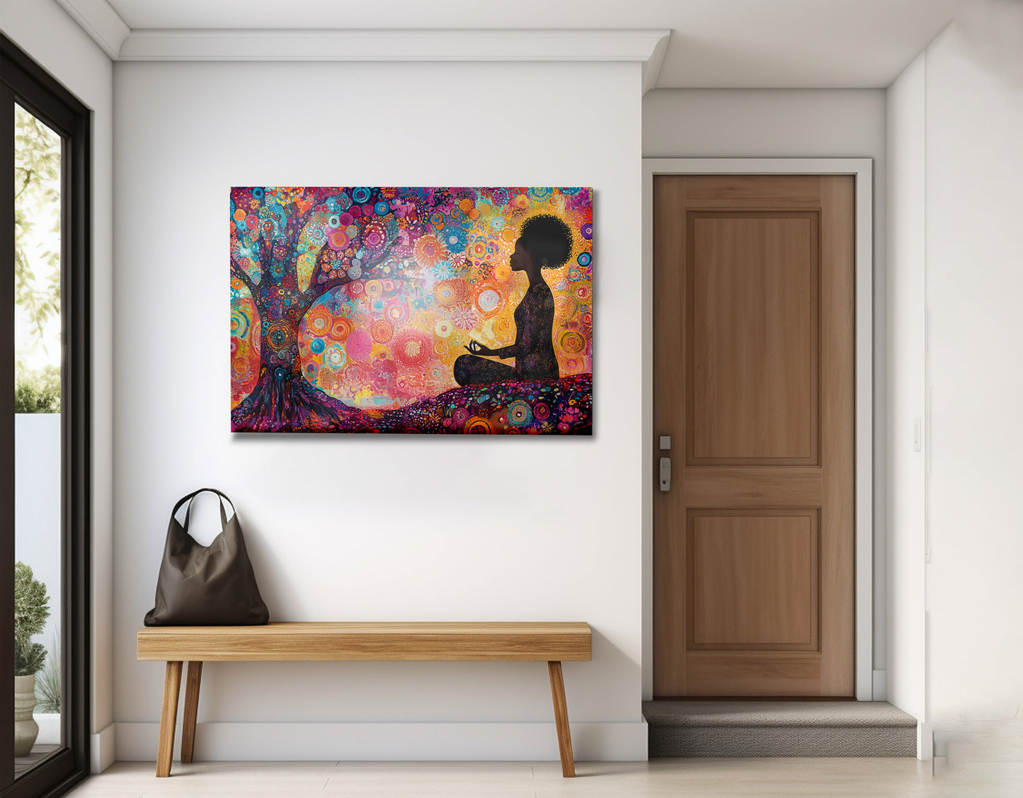 Black Woman Tree Meditation African American wall art view 23