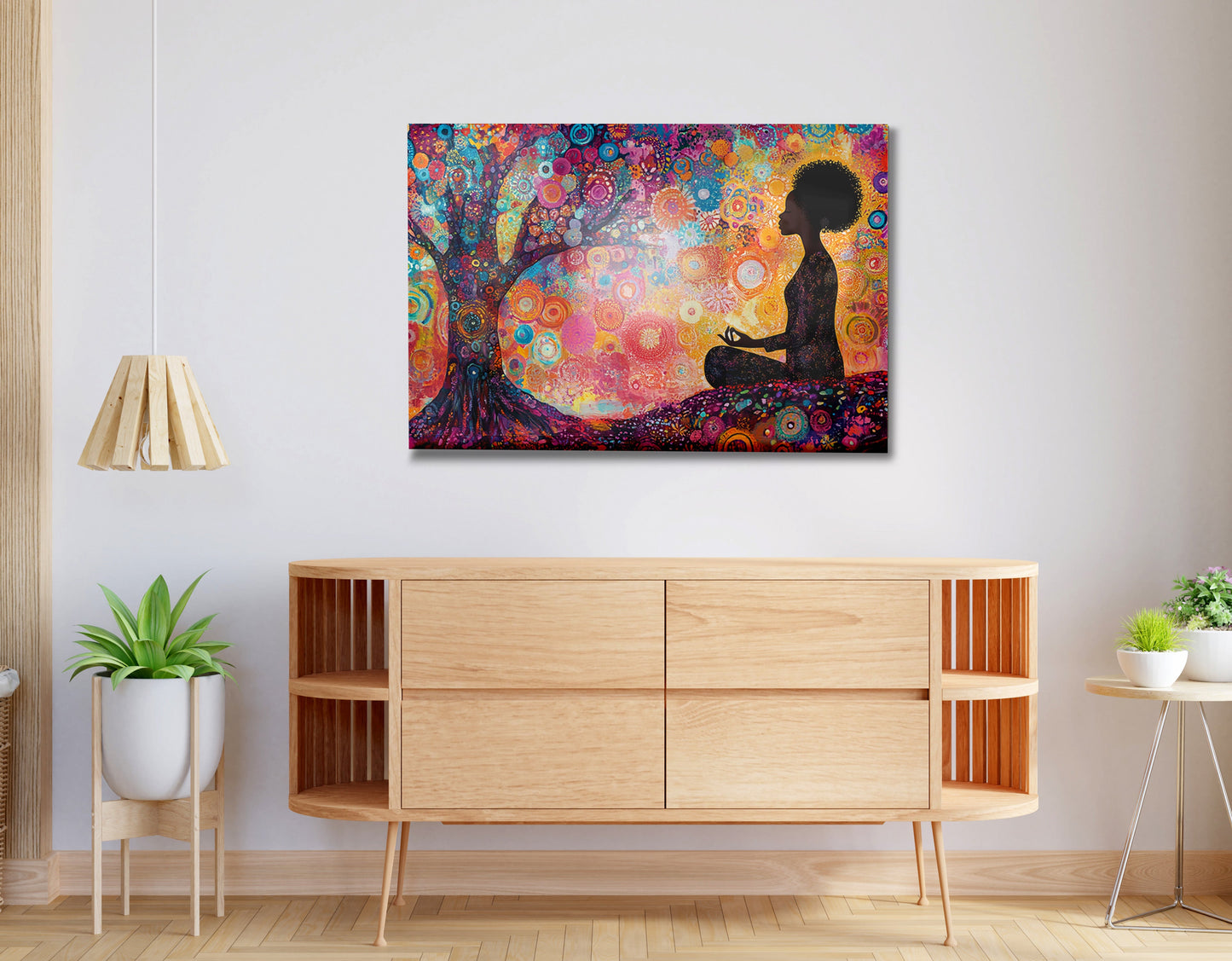 Black Woman Tree Meditation African American wall art view 20