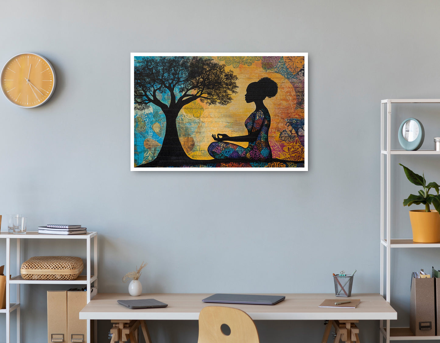 Black Woman Tree of Life African American wall art print view