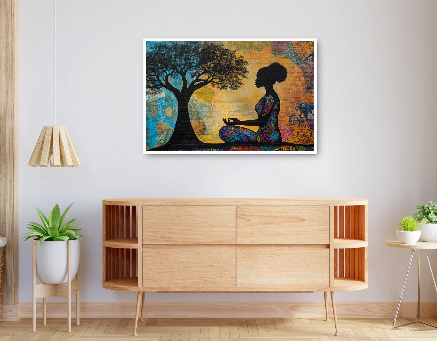 Alternate view of Black Woman Tree of Life African American wall art canvas print