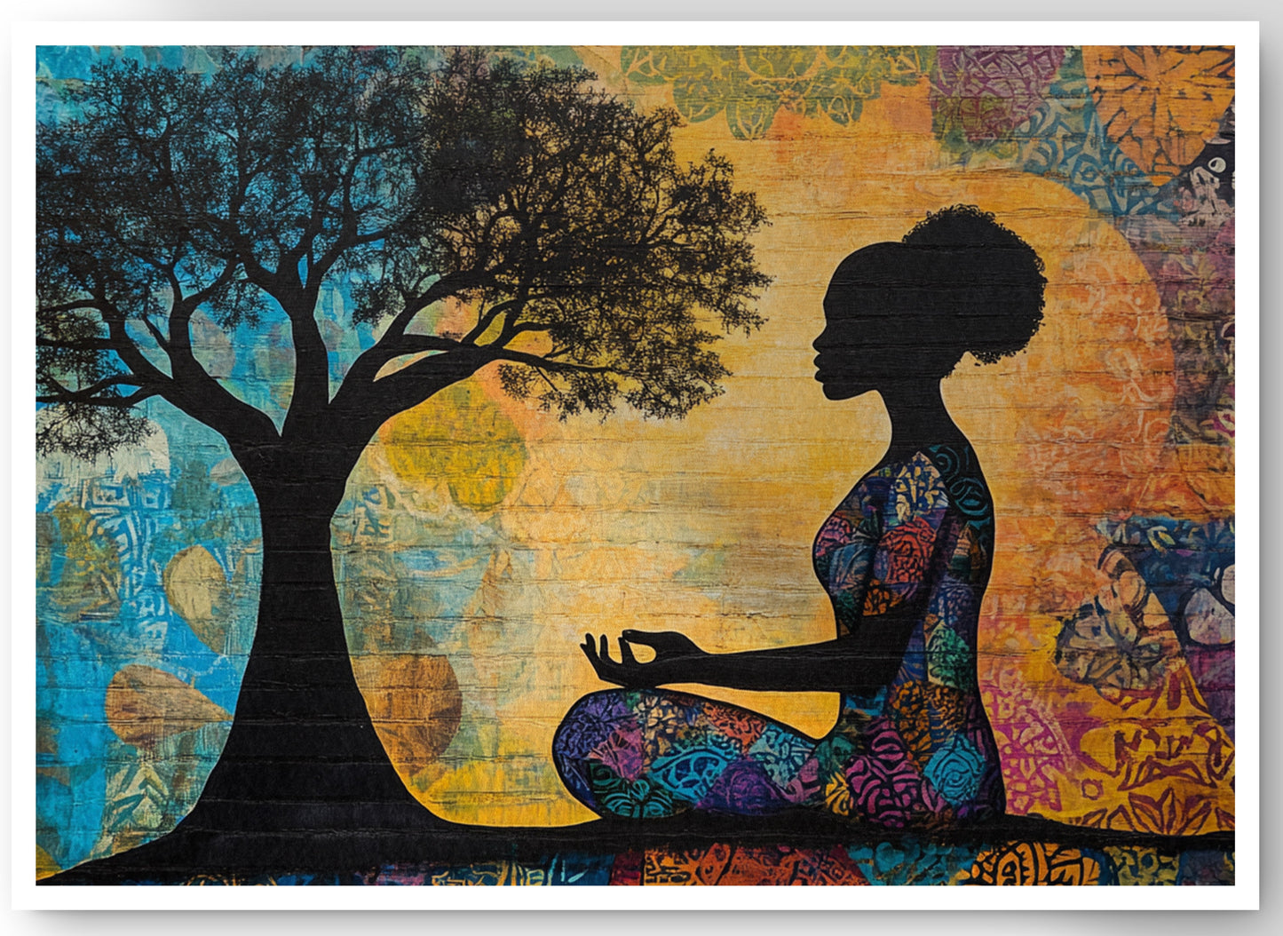 Black Woman Tree of Life African American wall art canvas print by MoomZee Artwork