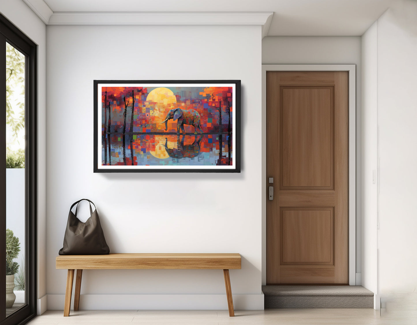 Elephant Moon Reflection African American canvas print view 71