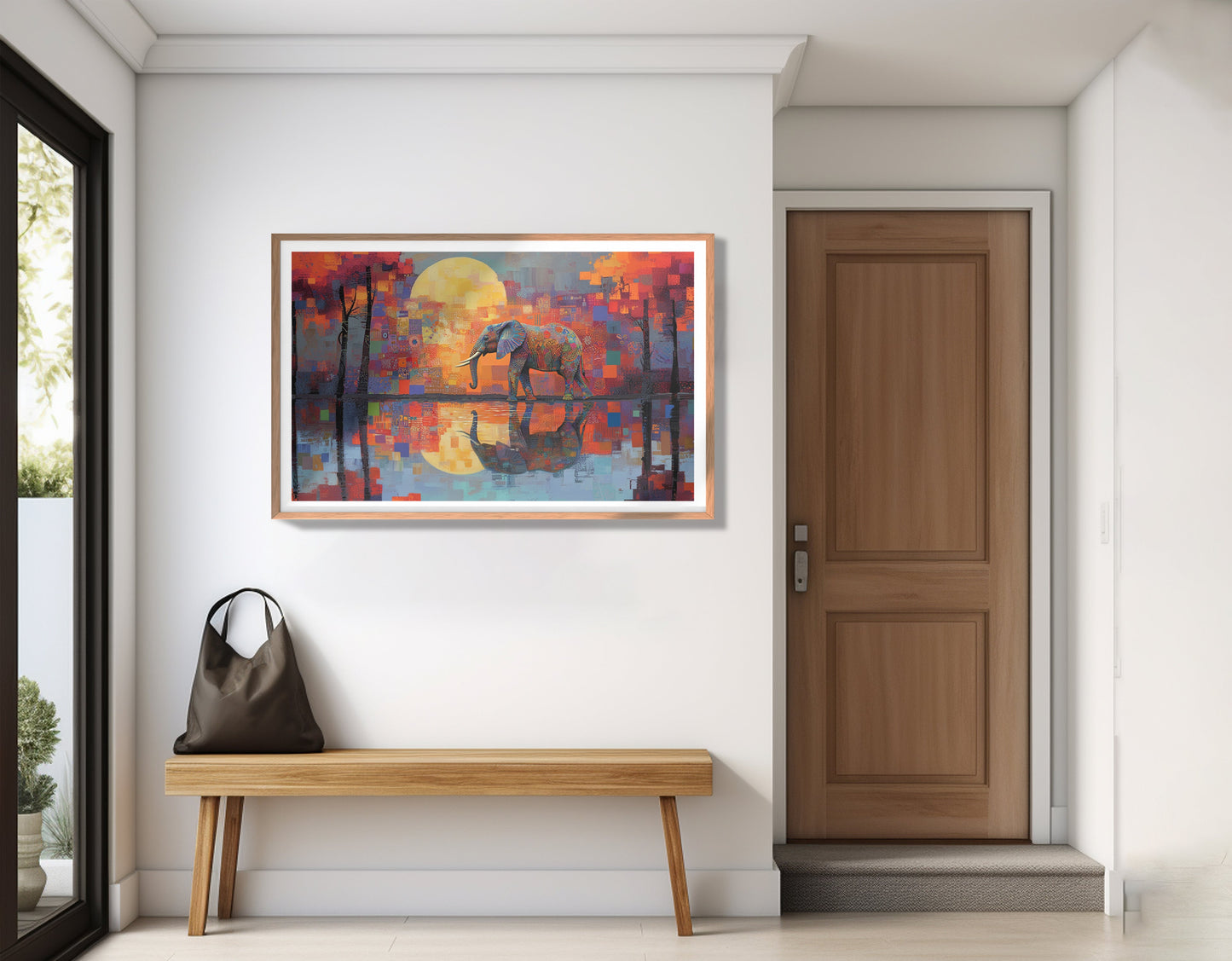 Elephant Moon Reflection African American canvas print view 83