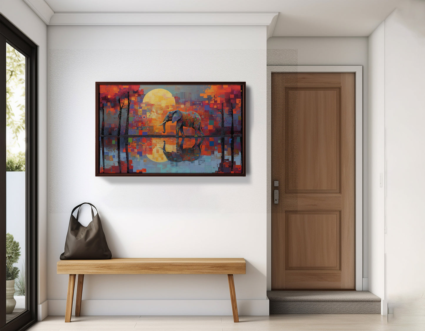 Elephant Moon Reflection African American canvas print view 35