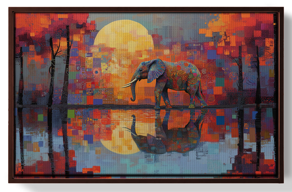 Elephant Moon Reflection African American canvas print view 31