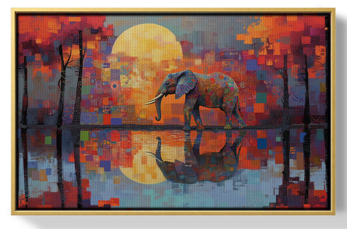 Elephant Moon Reflection African American canvas print view 37