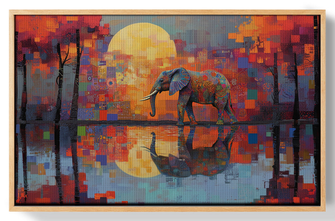 Elephant Moon Reflection African American canvas print view 49
