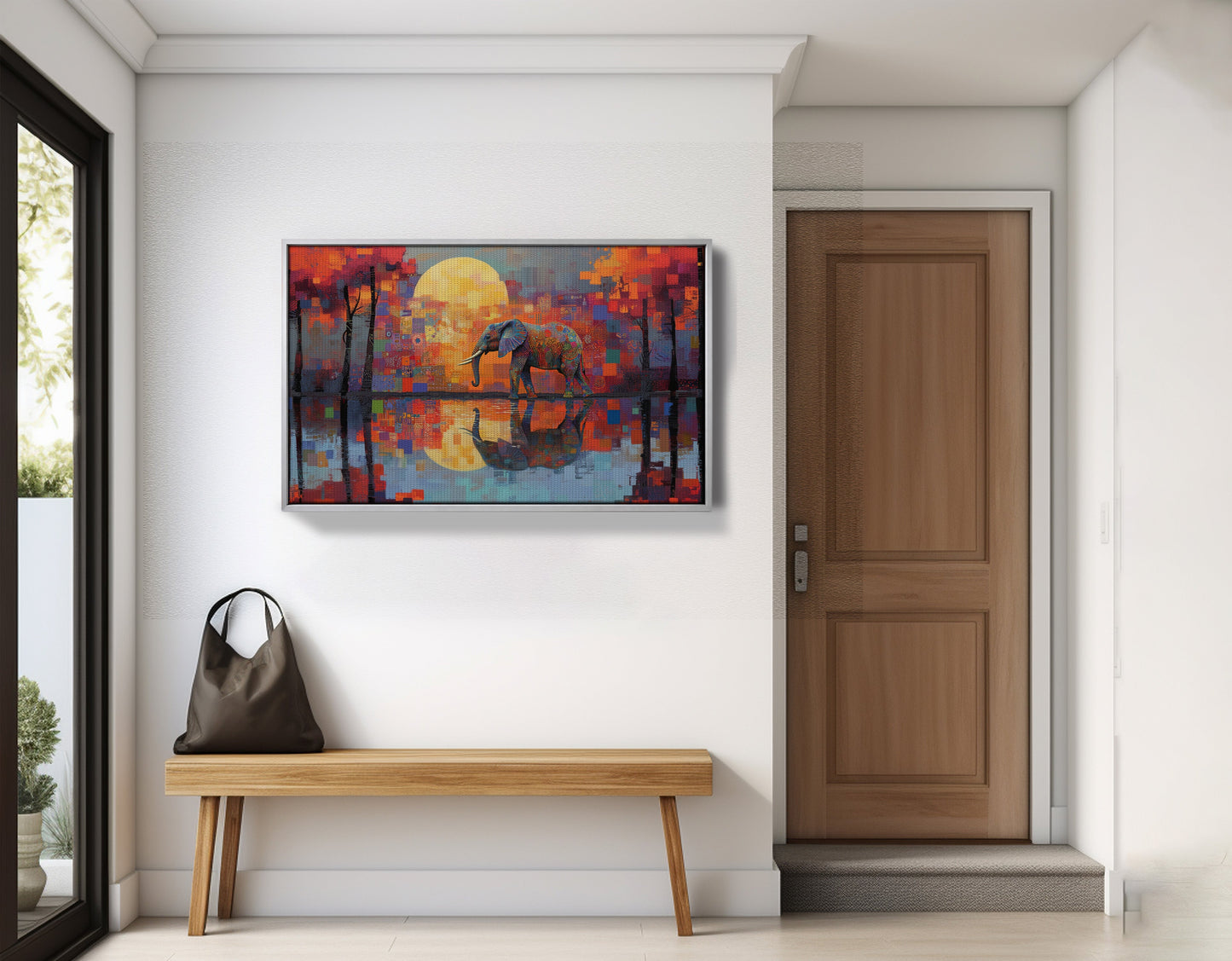 Elephant Moon Reflection African American canvas print view 59