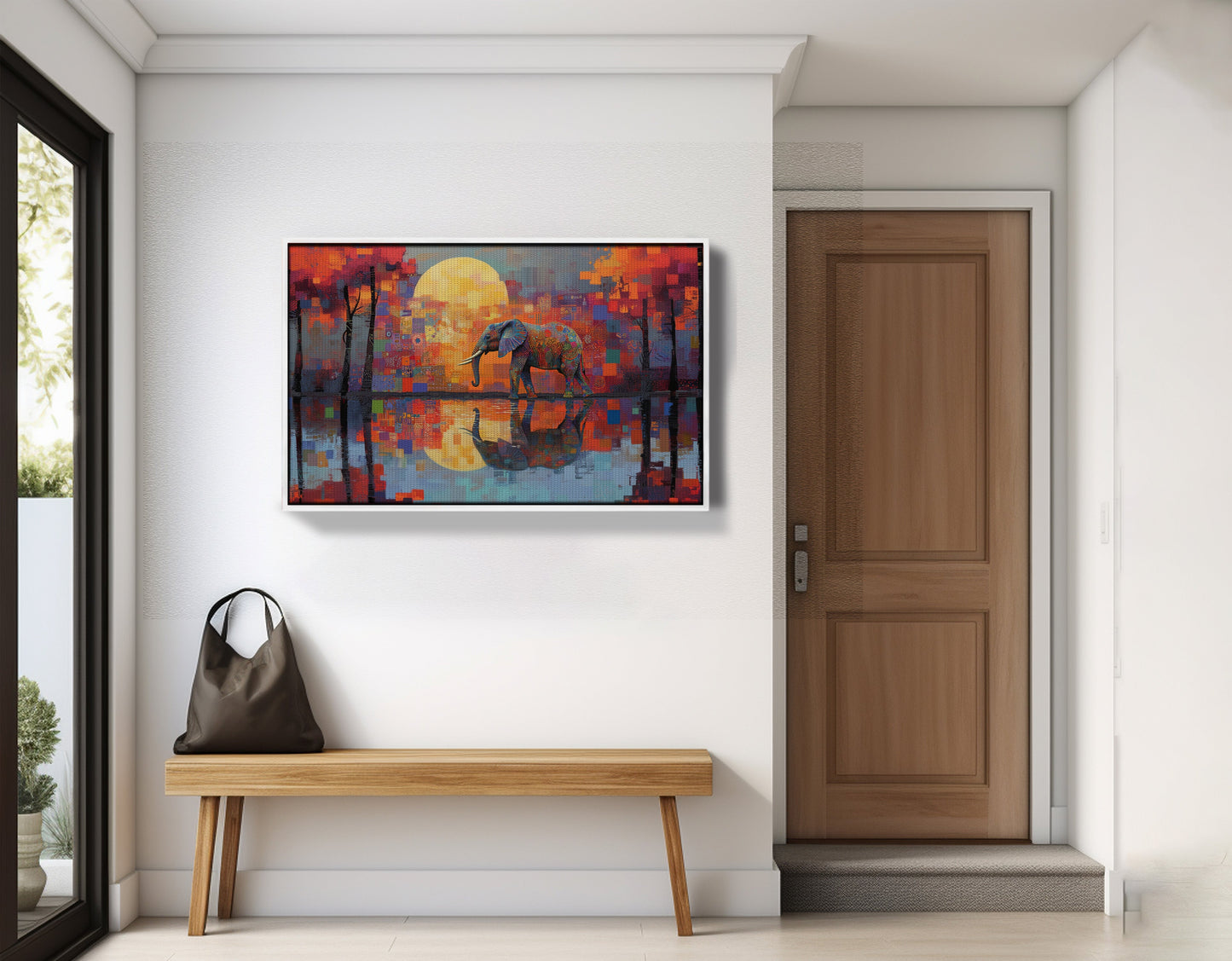 Elephant Moon Reflection African American canvas print view 65