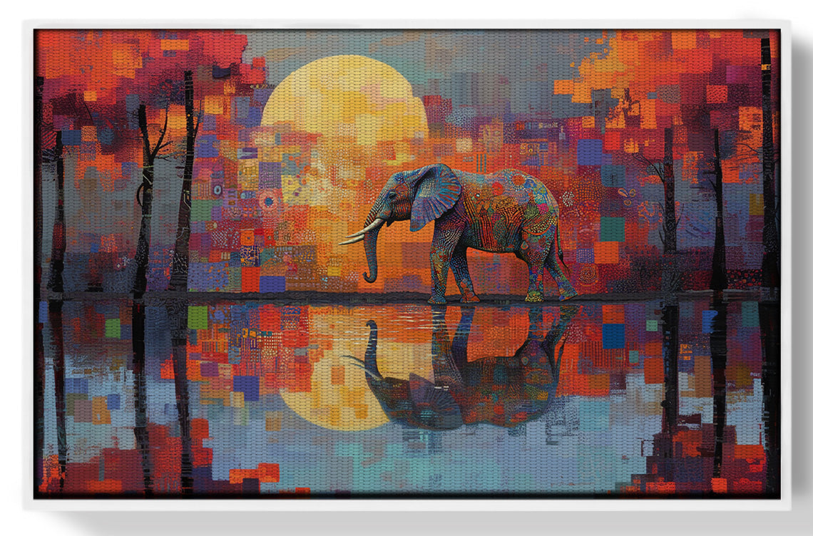 Elephant Moon Reflection African American canvas print view 61