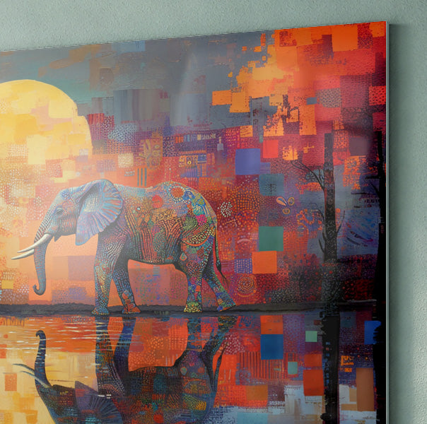Elephant Moon Reflection African American canvas print view 22