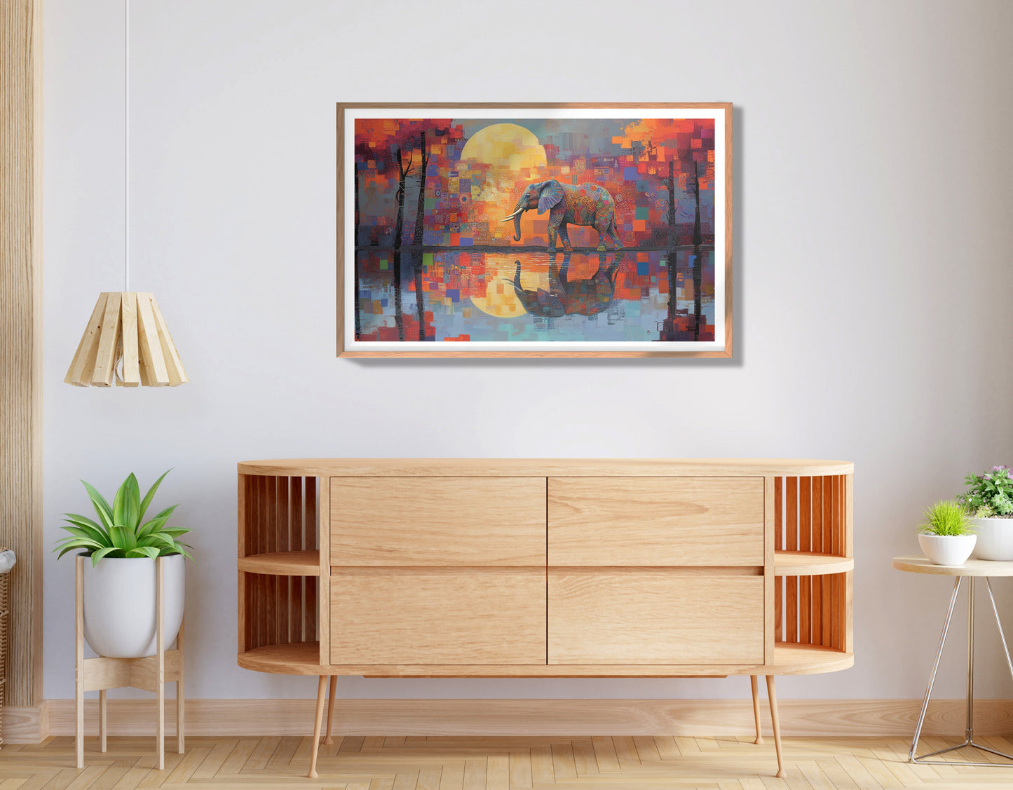 Elephant Moon Reflection African American canvas print view 80