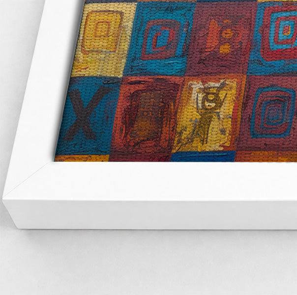 Blue Patchwork Giraffe Black African American canvas print view 64