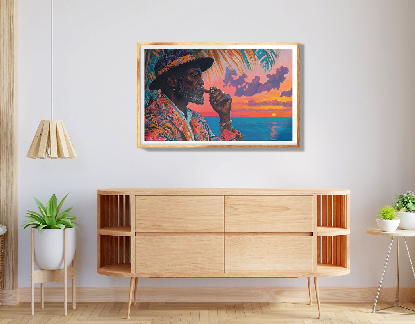 Earth Tone Giraffe African American canvas print view 74