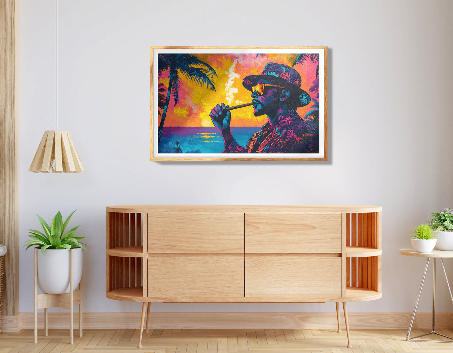 Sleeping Orange Cat Geometric African American abstract art view 74
