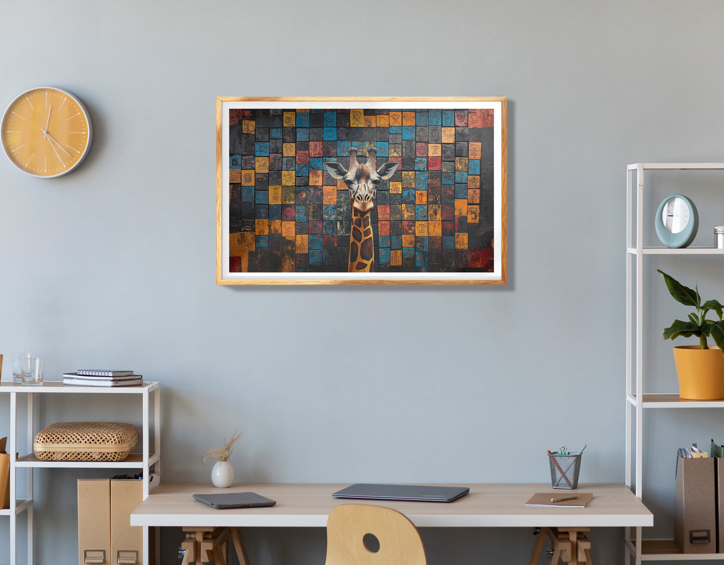 Giraffe Tribal Pattern African American canvas print view 78