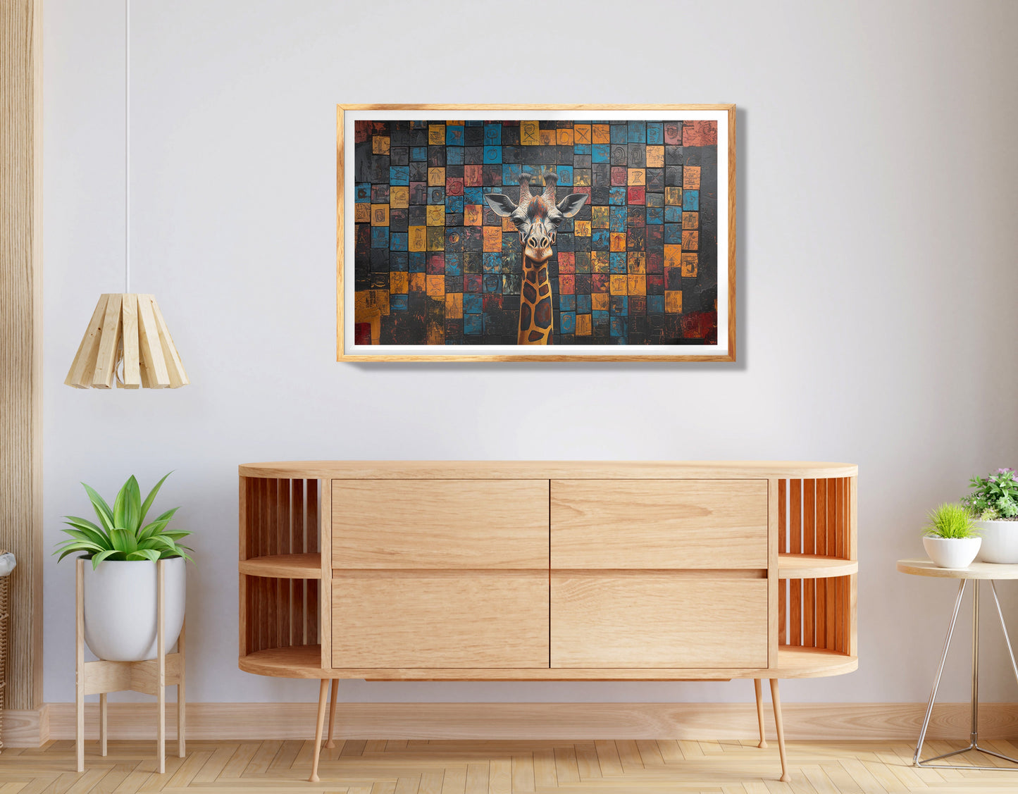 Giraffe Tribal Pattern African American canvas print view 74