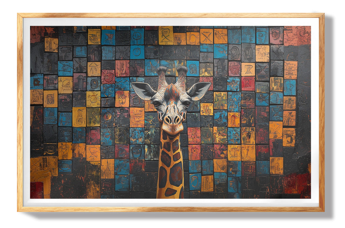 Giraffe Tribal Pattern African American canvas print view 73