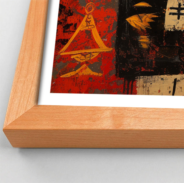 Red Tribal Giraffe African American canvas print view 82