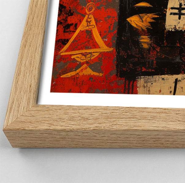 Red Tribal Giraffe African American canvas print view 76