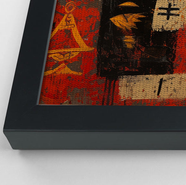 Red Tribal Giraffe African American canvas print view 28