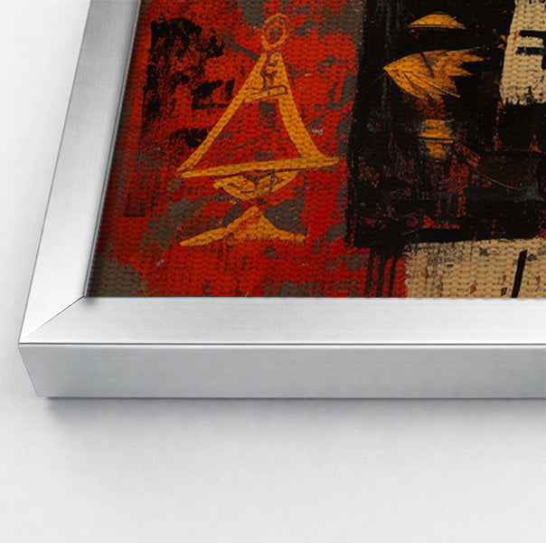 Red Tribal Giraffe African American canvas print view 58