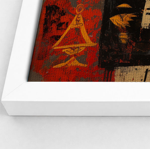 Red Tribal Giraffe African American canvas print view 64