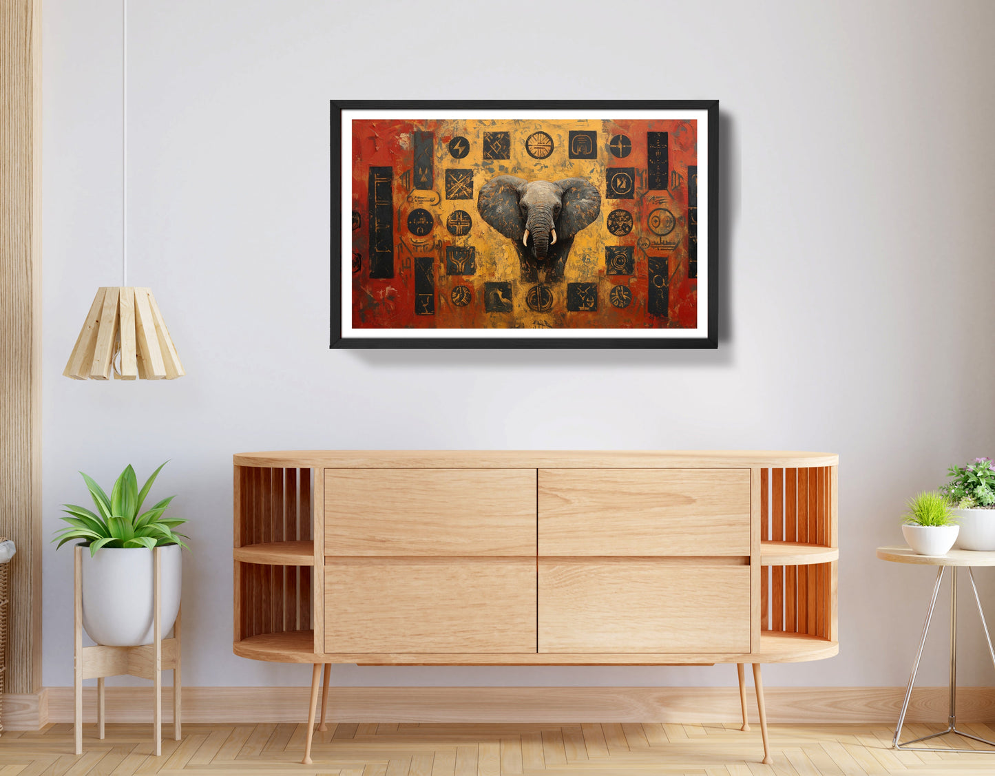 Elephant Tribal Gold Black African American canvas print view 68