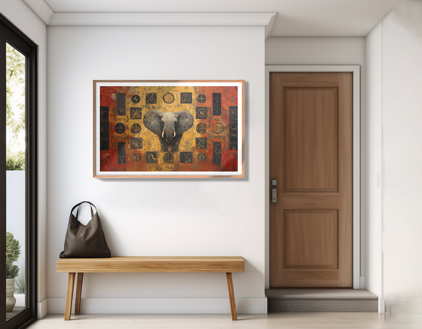 Elephant Tribal Gold Black African American canvas print view 83