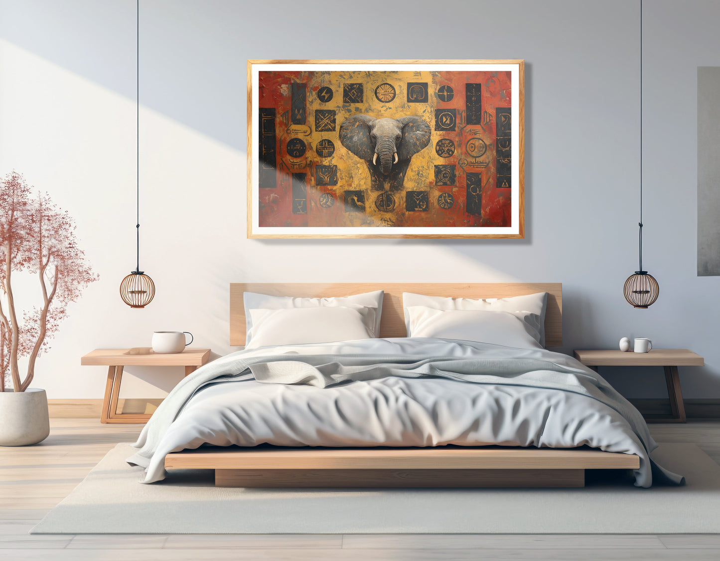 Elephant Tribal Gold Black African American canvas print view 75
