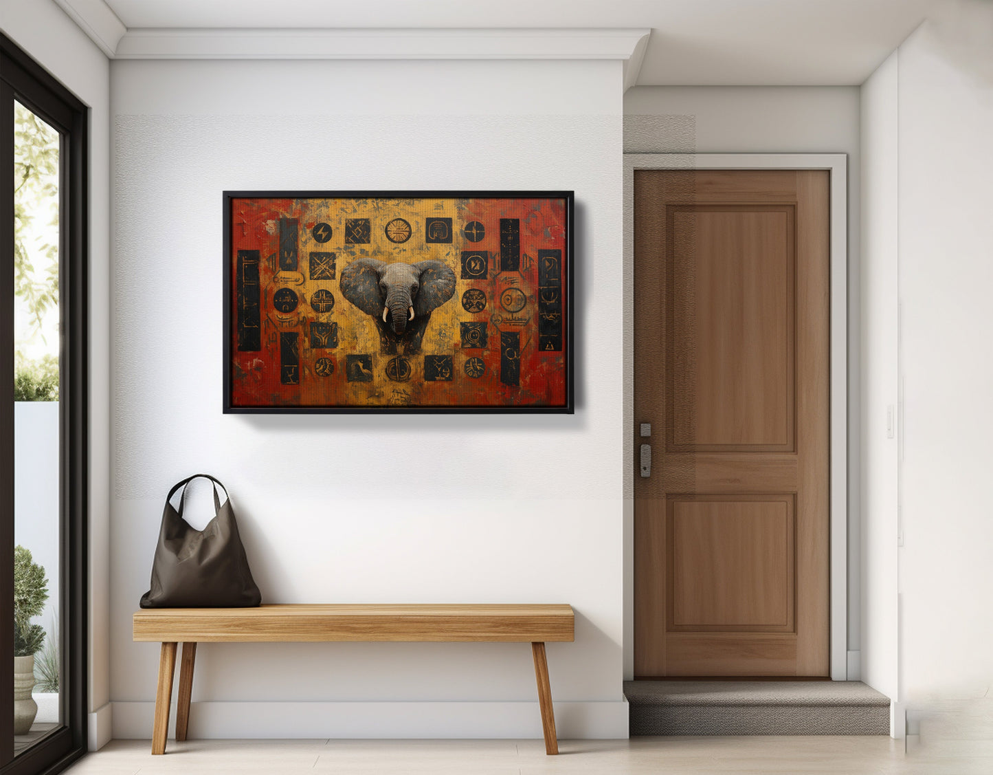 Elephant Tribal Gold Black African American canvas print view 29