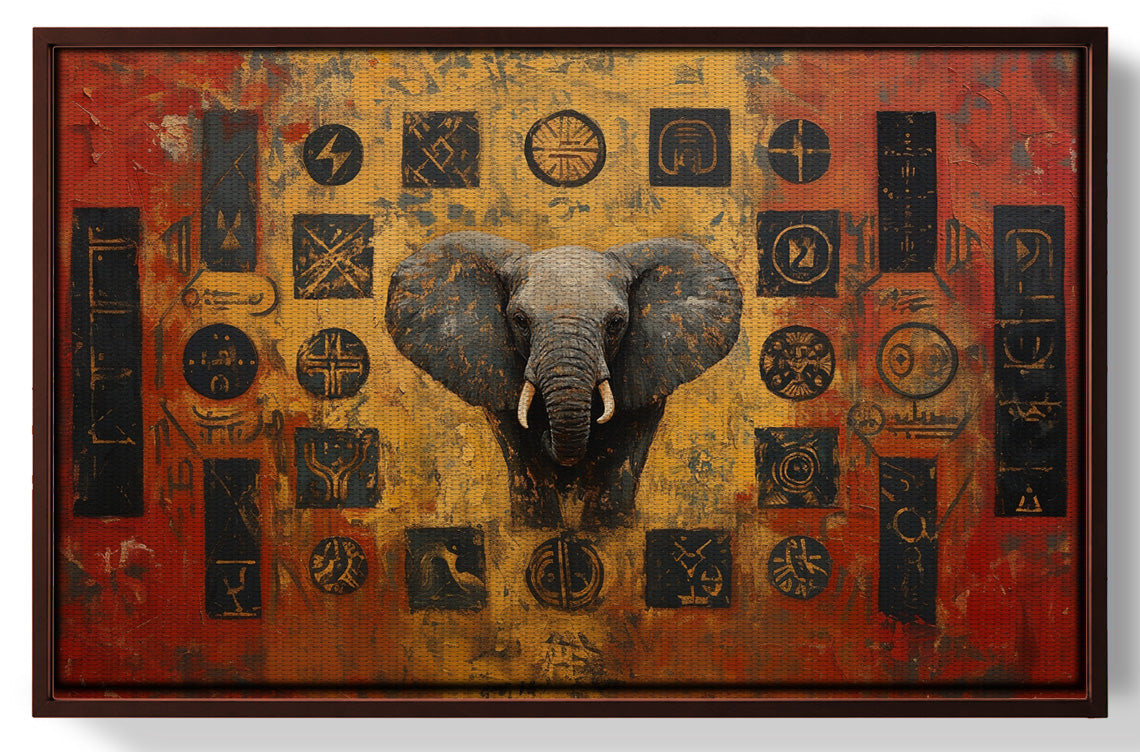 Elephant Tribal Gold Black African American canvas print view 31