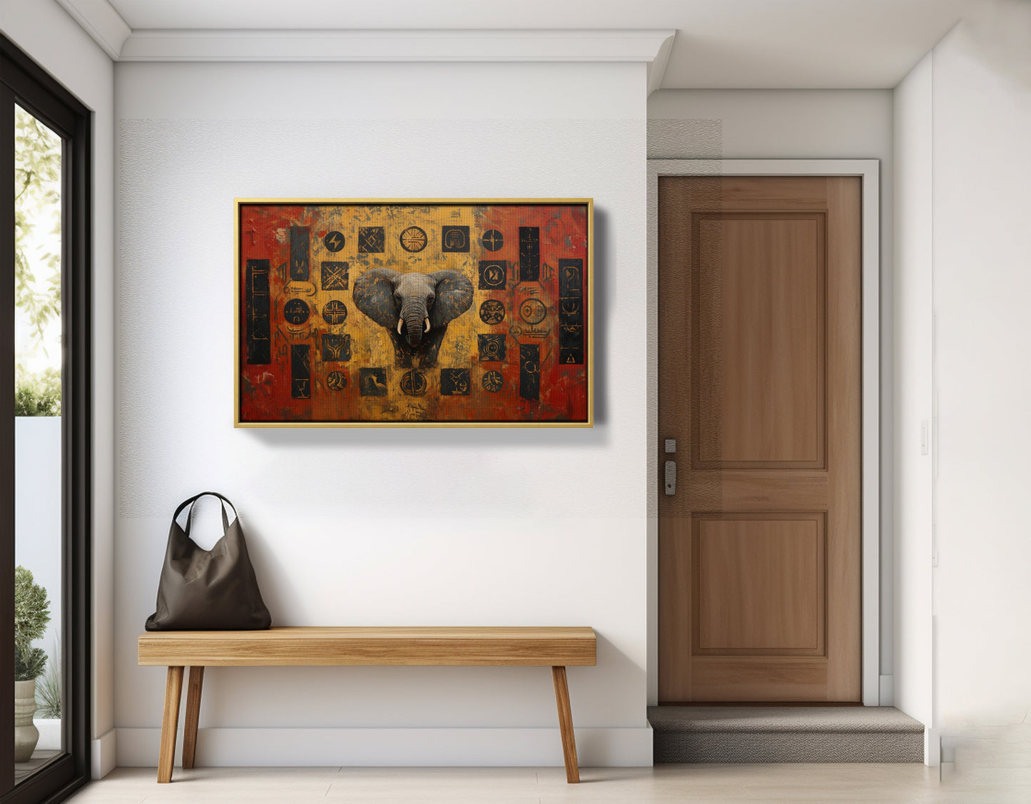 Elephant Tribal Gold Black African American canvas print view 41
